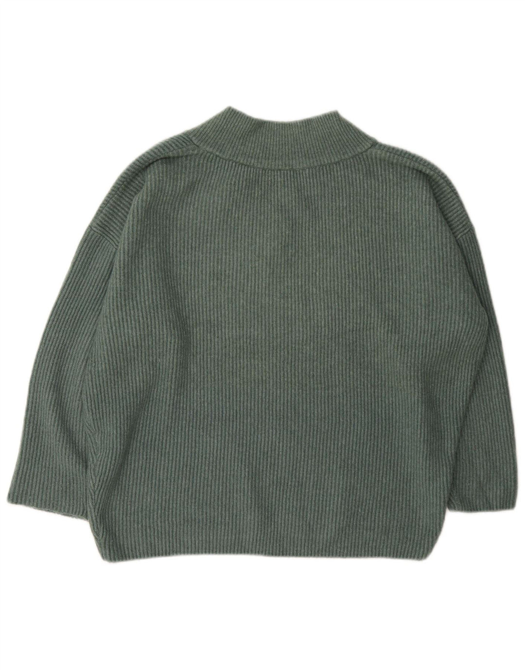 Zara Suéter feminino oversized com decote em V Reino Unido 14 acrílico verde médio