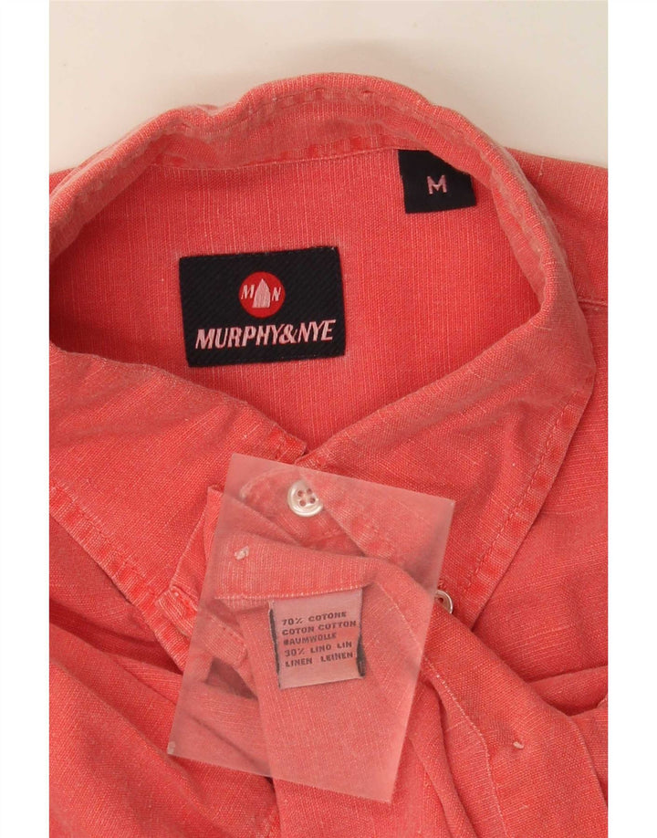 Camisa masculina de manga curta Murphy & Nye de algodão vermelho médio