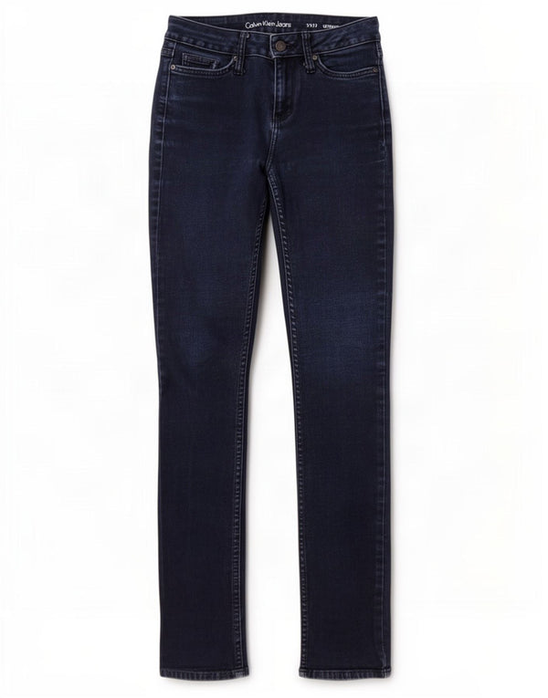 Calça jeans feminina Calvin Klein Ultimate Skinny US 2 XS W26 L32 azul marinho algodão