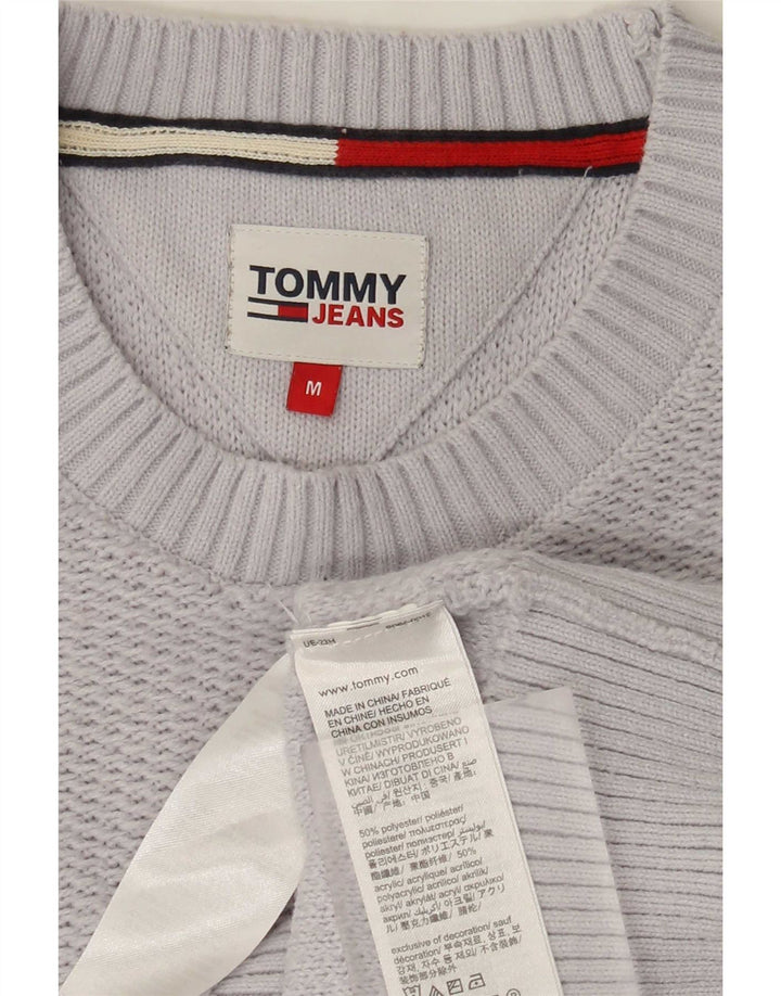 Suéter masculino Tommy Hilfiger com gola redonda e poliéster cinza médio
