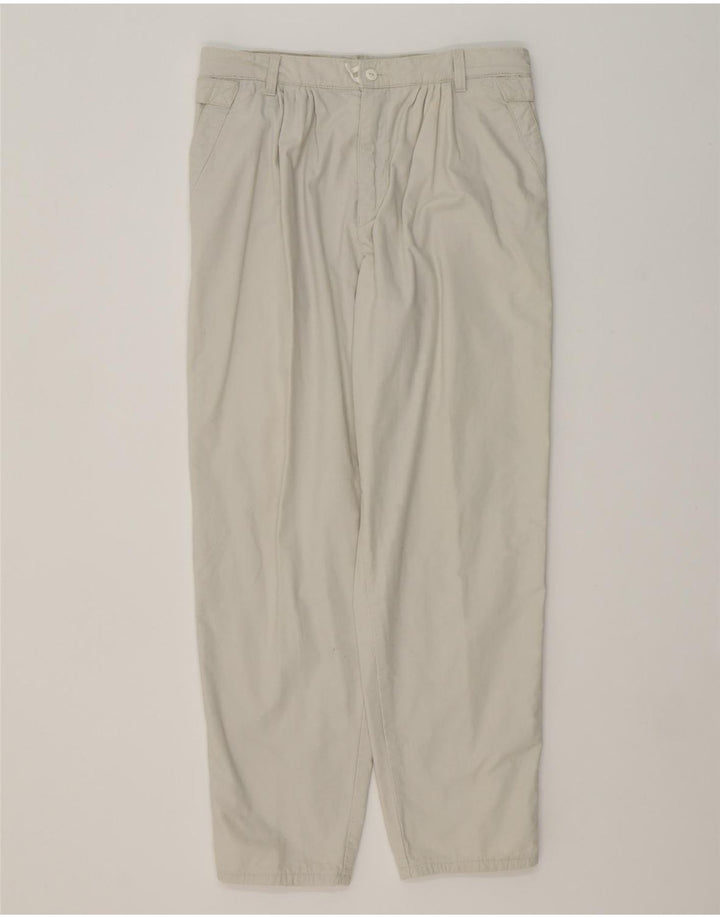 VINTAGE Womens Pegged Chino Trousers IT 44 Medium W30 L28 Off White Cotton Vintage Vintage and Second-Hand Vintage from Messina Hembry 