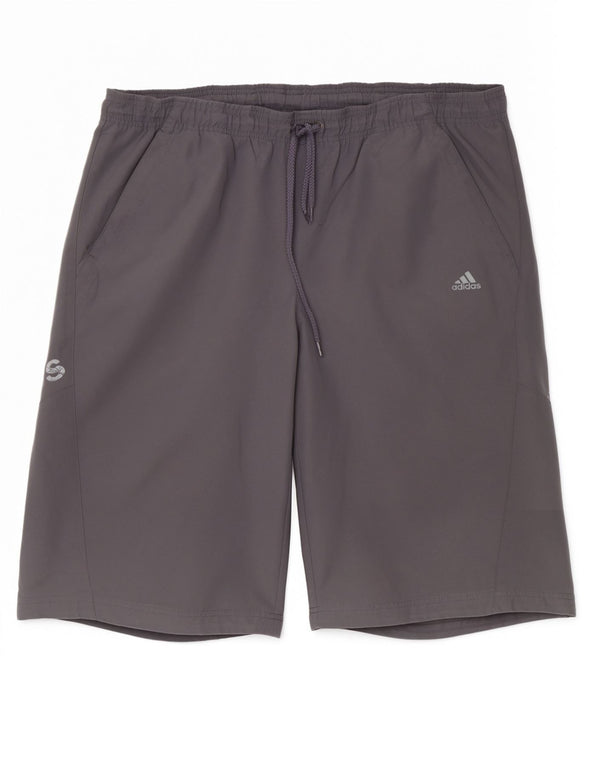 Adidas Mens Graphic Sport Shorts Grande Cinza Poliéster Esportes