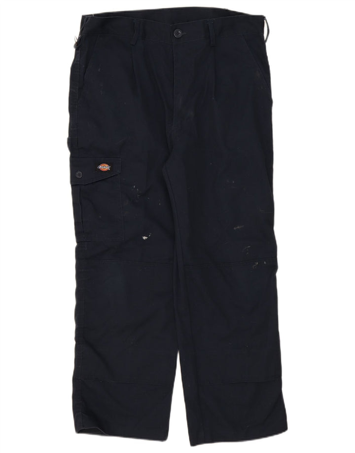 Calças cargo retas masculinas Dickies W34 L26 poliéster azul marinho