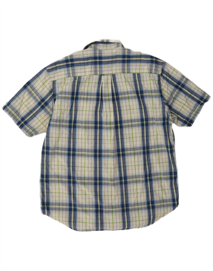 Camisa masculina de manga curta Nautica grande algodão xadrez multicolorido