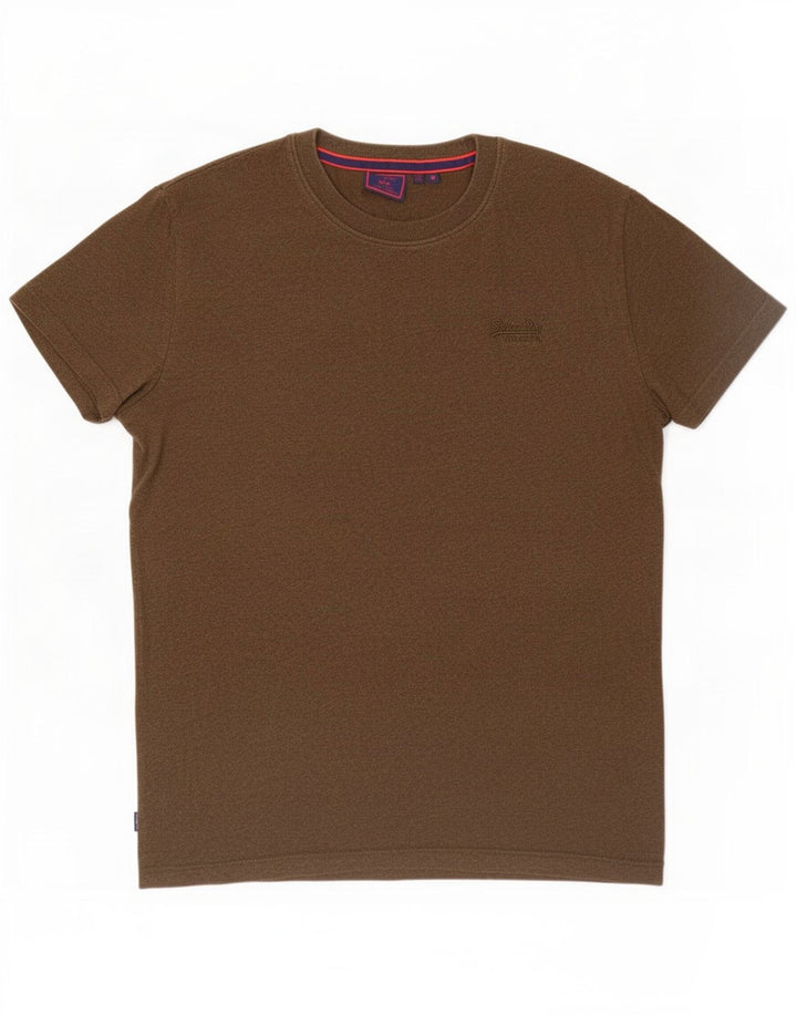 Camiseta masculina Superdry Top médio algodão cáqui