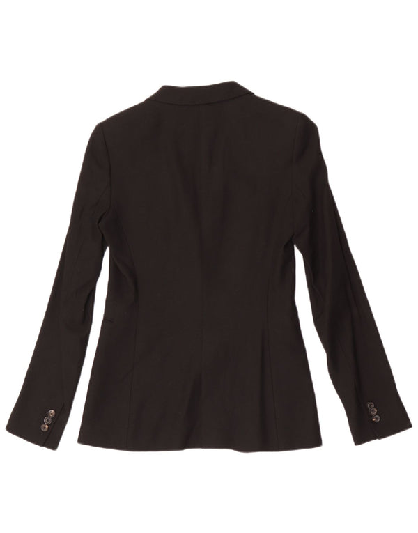 Jaqueta blazer feminina MASSIMO DUTTI com 1 botão EU 34 XS lã preta