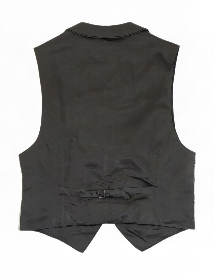 Colete vintage masculino abstrato Padrão pequeno rayon cinza