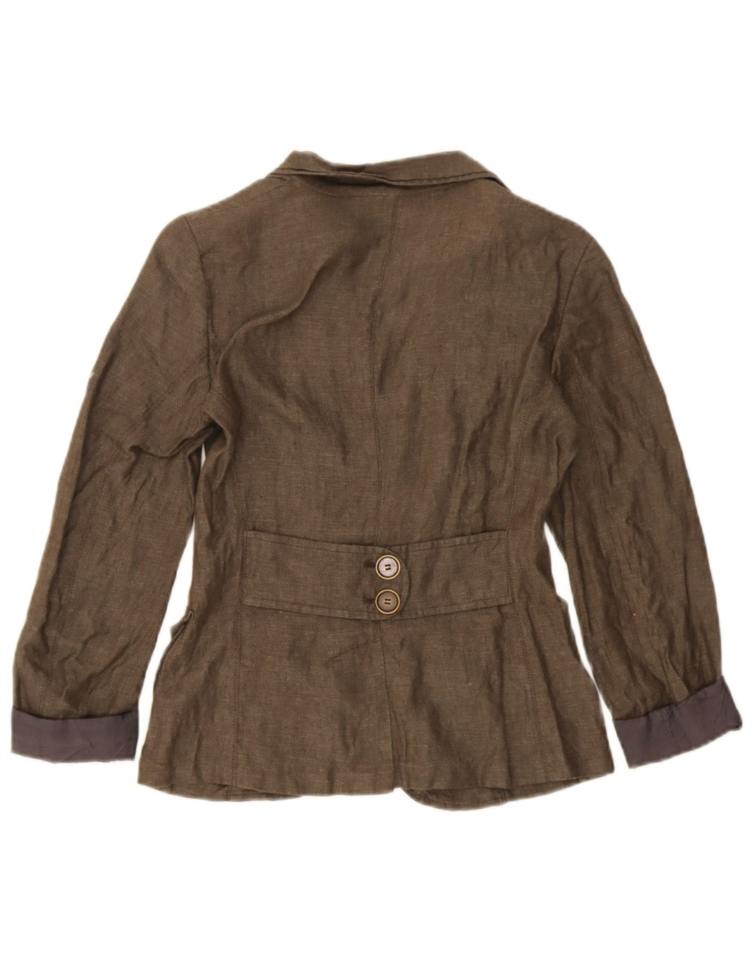 Jaqueta blazer feminina de 2 botões Max & Co. UK 6 XS marrom linho