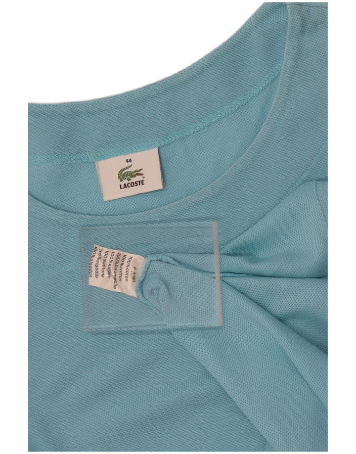 Camiseta feminina Lacoste tamanho superior 44 grande algodão azul