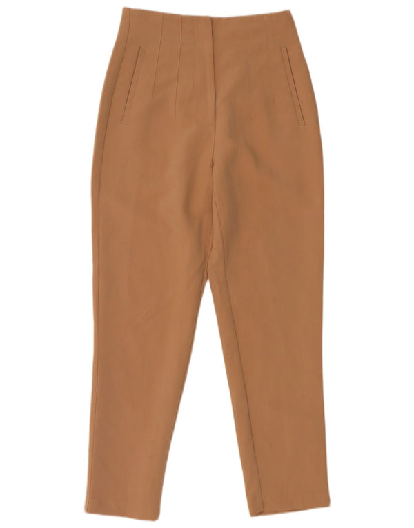 Zara Calça Chino Cônica Feminina Pequena W26 L26 Marrom Poliéster