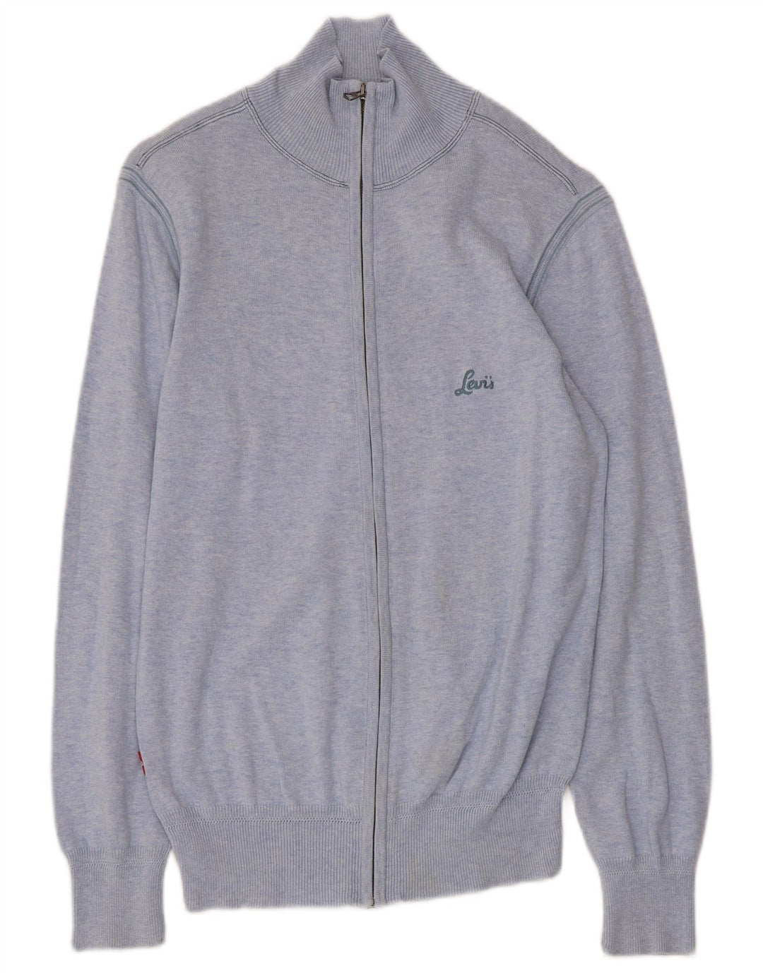 Suéter cardigã feminino LEVI'S Reino Unido 10 algodão azul pequeno