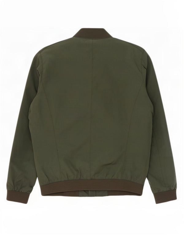 Zara Mens Bomber Jacket UK 40 Grande Poliéster Verde