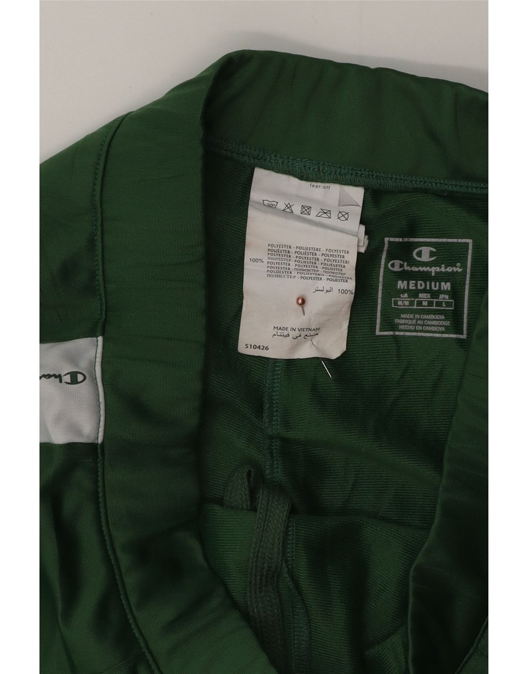 Calça feminina CHAMPION com estampa gráfica UK 14 bloco colorido verde médio