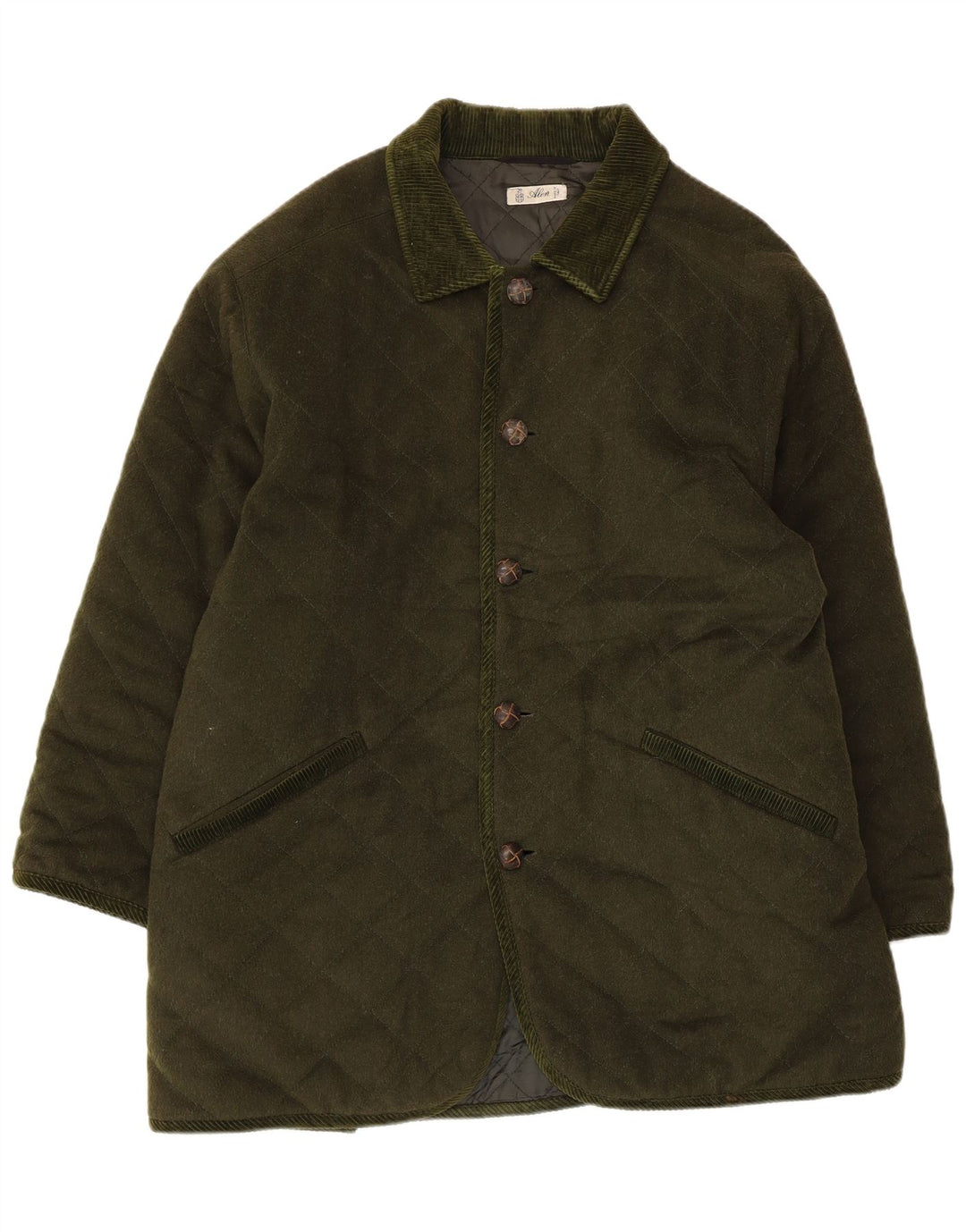 Jaqueta acolchoada masculina vintage tamanho 40 verde grande