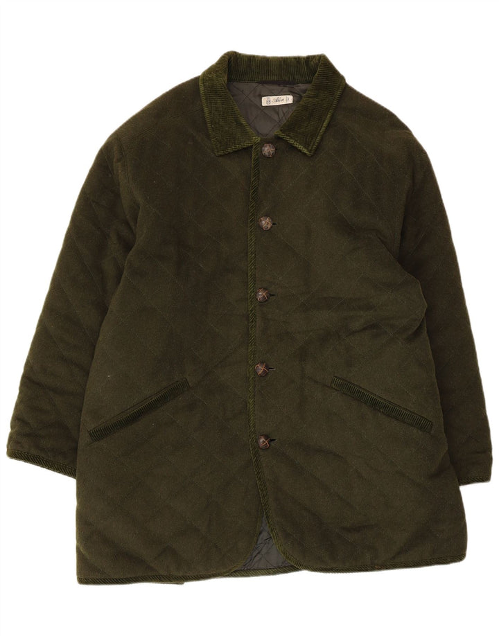Jaqueta acolchoada masculina vintage tamanho 40 verde grande