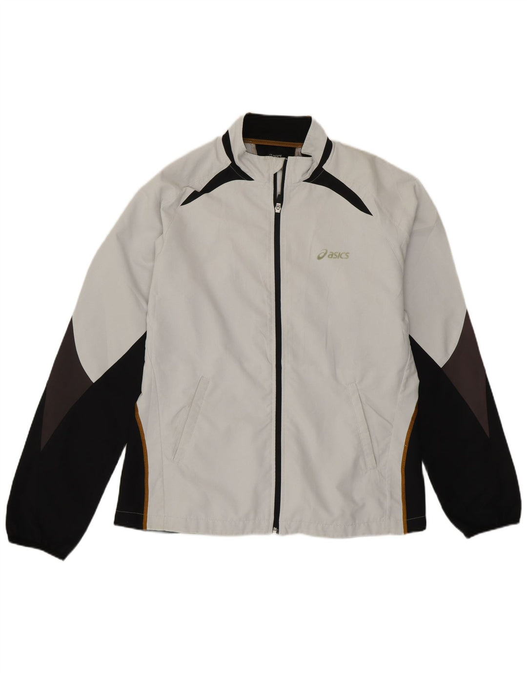 ASICS Mens Treino Top Jacket Grande Poliéster Colorblock Branco