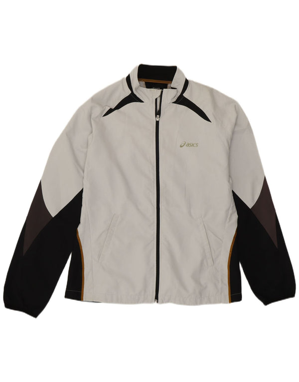 ASICS Mens Treino Top Jacket Grande Poliéster Colorblock Branco