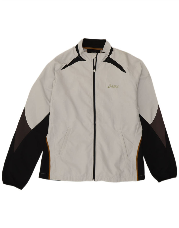 ASICS Mens Treino Top Jacket Grande Poliéster Colorblock Branco