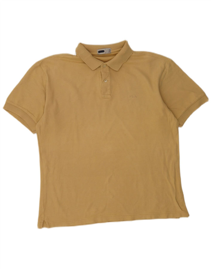 Camisa polo masculina Fila IT 52 grande algodão bege