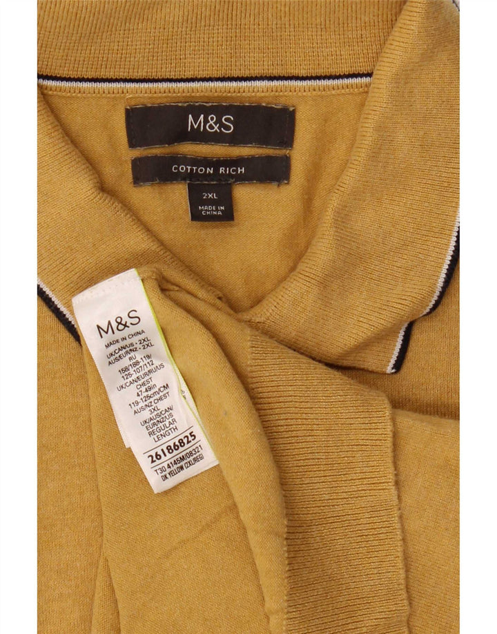 Camisa polo masculina Marks & Spencer 2XL algodão amarelo