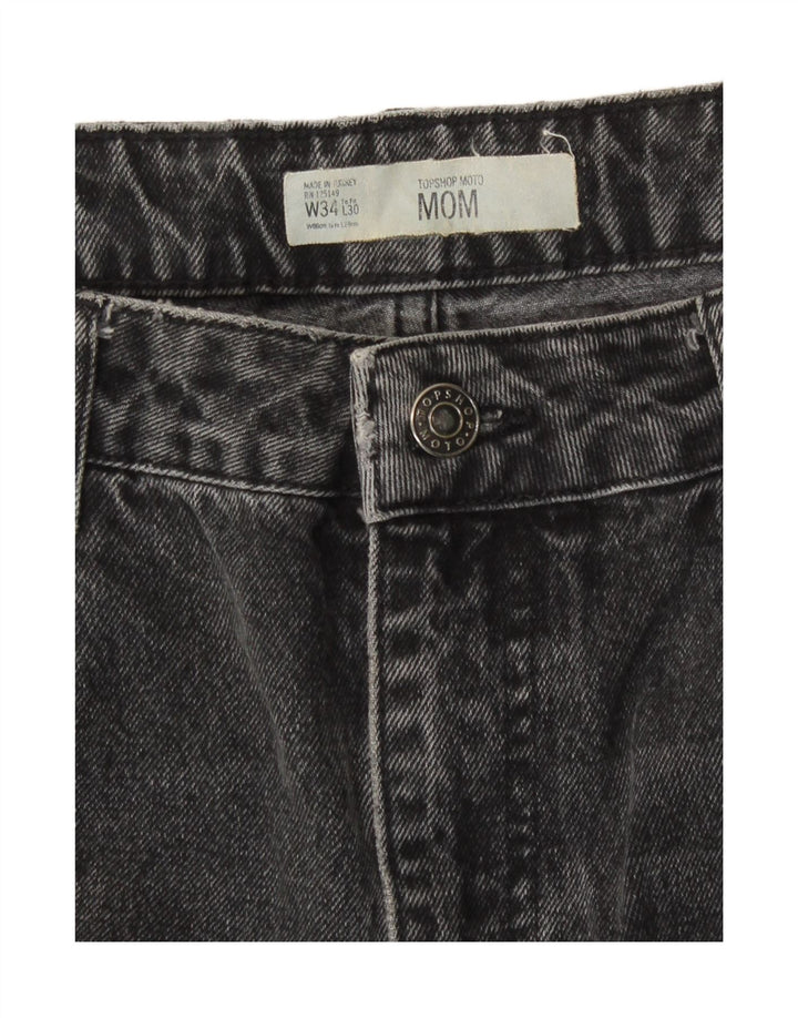 Calça jeans feminina Topshop Mom Tapered W34 L26 cinza