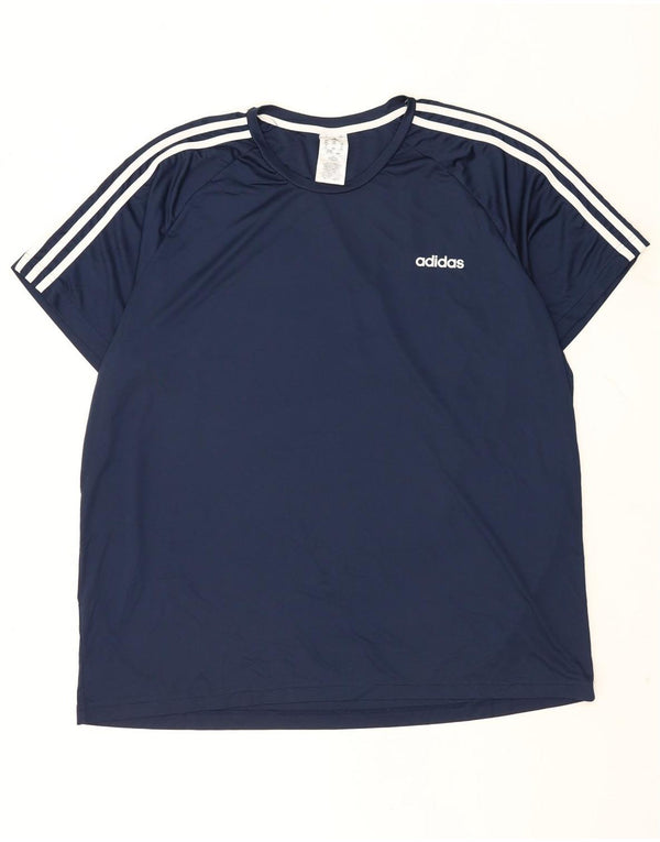 Adidas Mens Aeroready Camiseta Top 2XL Azul Marinho Poliéster