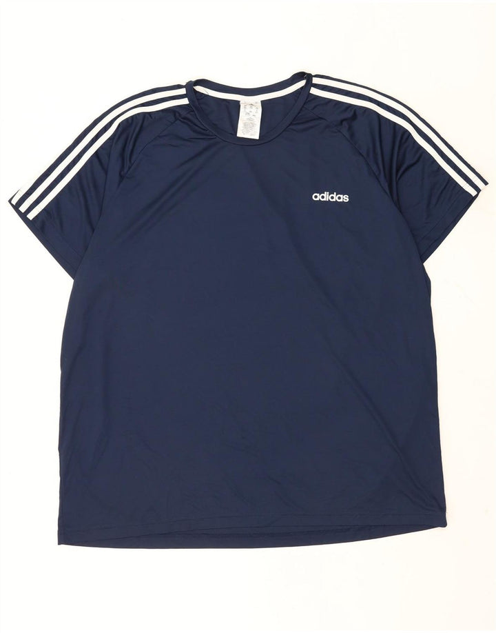 Adidas Mens Aeroready Camiseta Top 2XL Azul Marinho Poliéster
