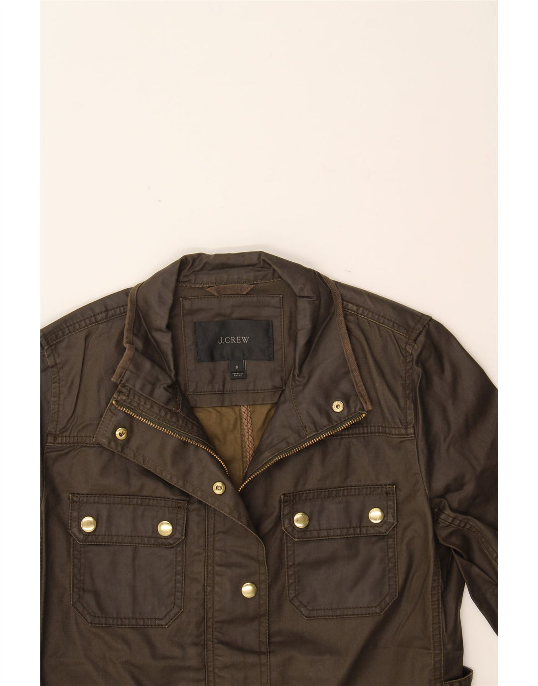 J. CREW Womens Utility Jacket UK 10 Small Brown Cotton