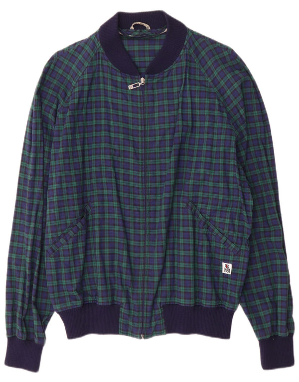 Cerruti 1881 Jaqueta Bomber Masculina Reino Unido 40 Grande Poliéster Verde Check