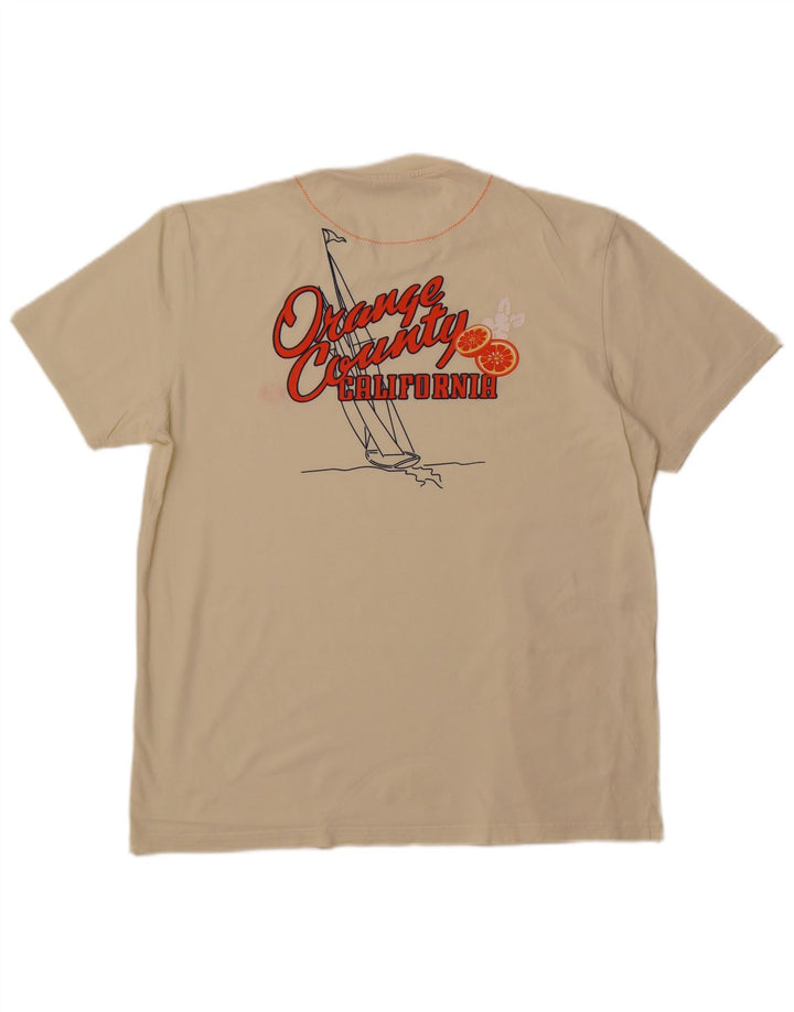 SERGIO TACCHINI Camiseta gráfica masculina Top XL de algodão branco