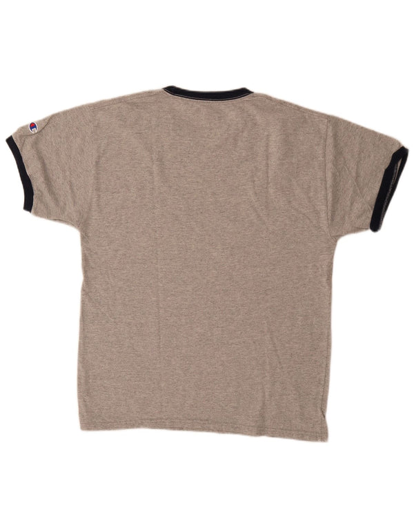 Camiseta masculina Champion algodão manchado cinza médio