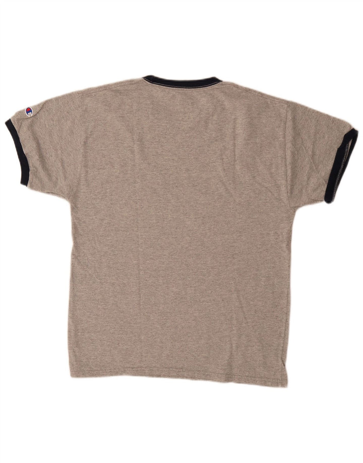 Camiseta masculina Champion algodão manchado cinza médio