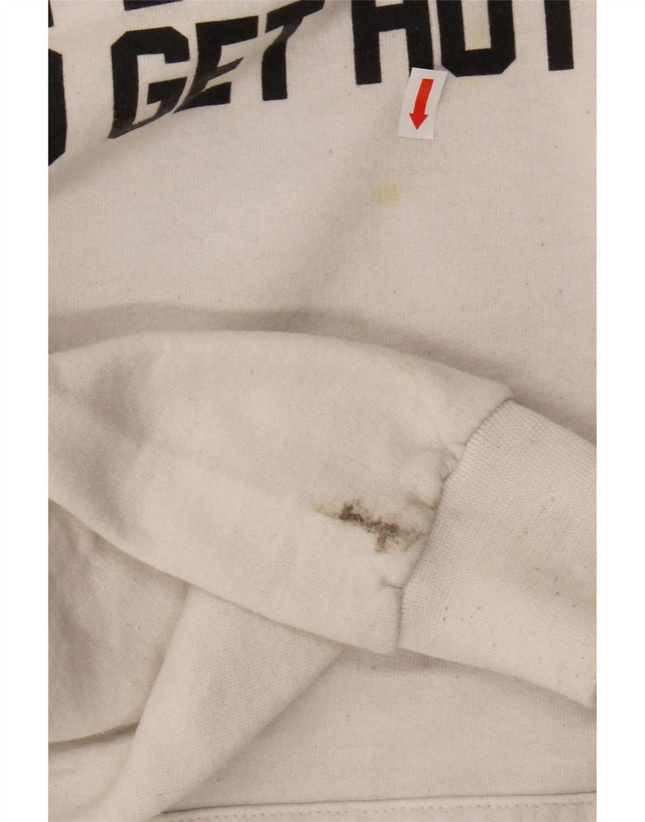 CHAMPION Suéter com capuz gráfico masculino grande algodão branco