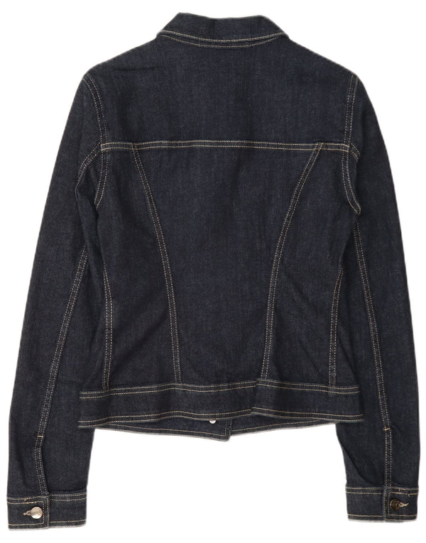Jaqueta jeans feminina Liu Jo Reino Unido 12 algodão azul marinho médio