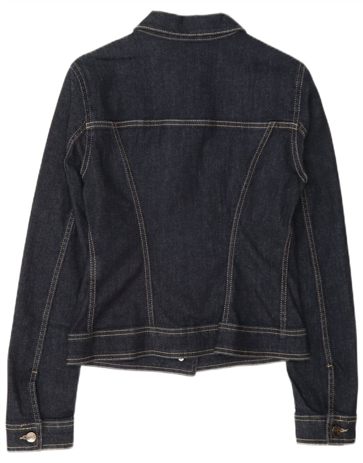 Jaqueta jeans feminina Liu Jo Reino Unido 12 algodão azul marinho médio