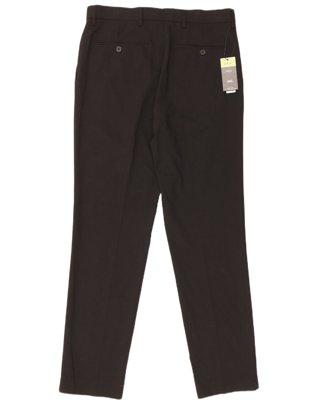 Calça Chino Masculina Slim Fit Marks & Spencer W32 L31 Poliéster Preto