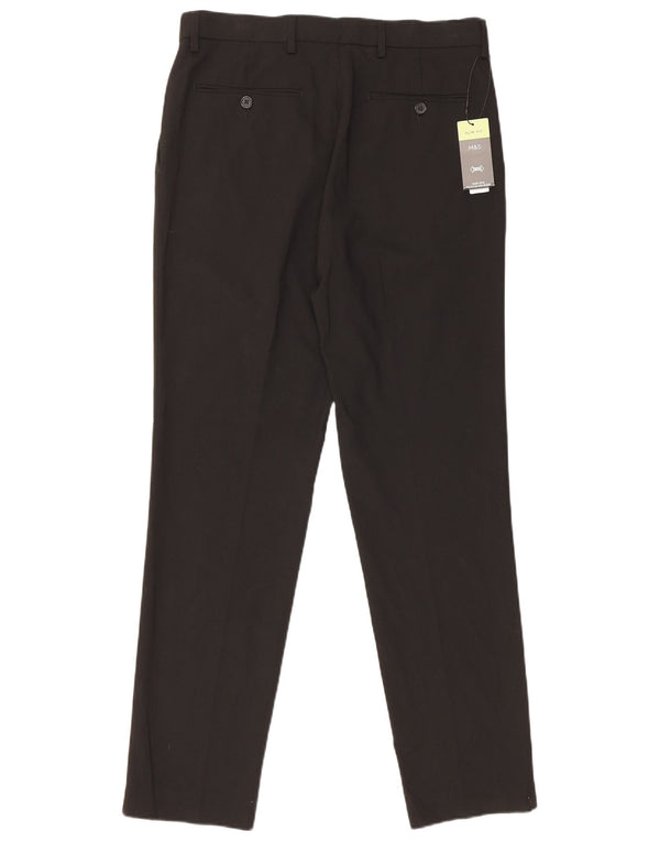 Calça Chino Masculina Slim Fit Marks & Spencer W32 L31 Poliéster Preto