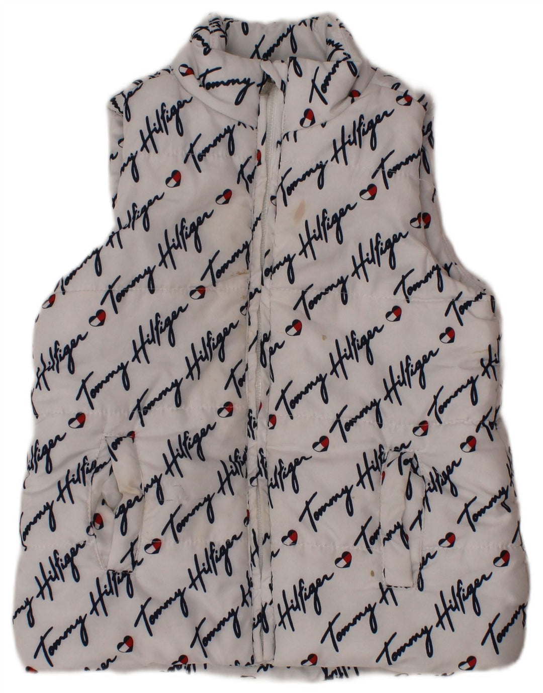 Colete acolchoado gráfico TOMMY HILFIGER para meninas 3-4 anos poliéster branco