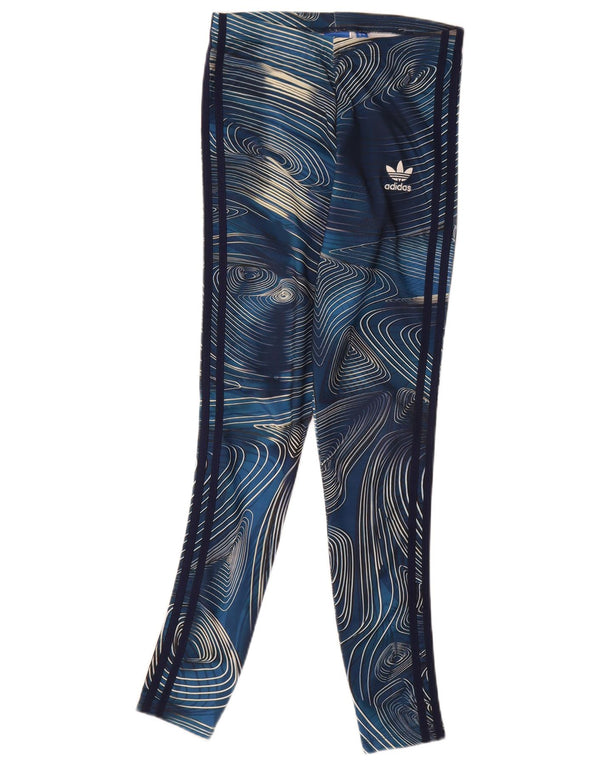Leggings Adidas Feminino Abstract Pattern UK 8 Pequeno Azul Marinho Poliéster