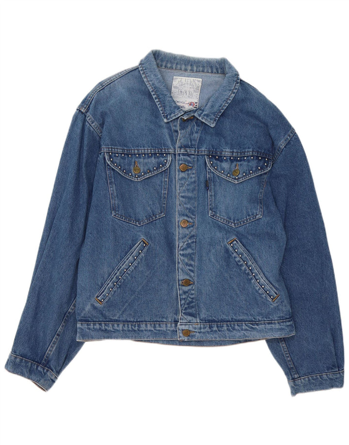 Jaqueta jeans feminina Pooh EU 44 XL algodão azul