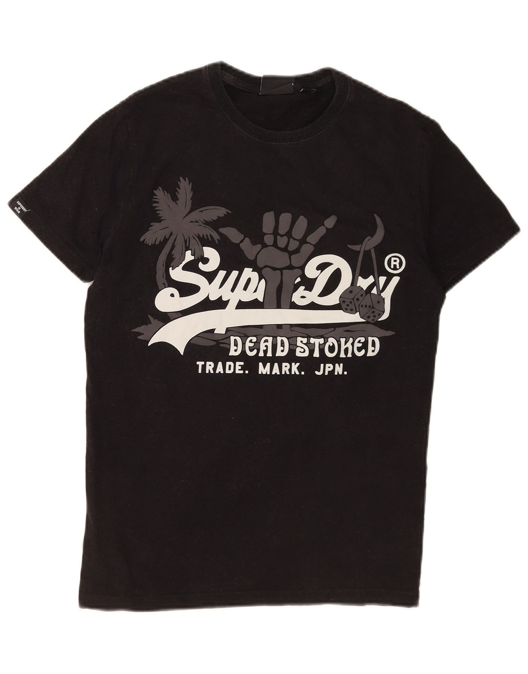 Camiseta gráfica masculina Superdry Top pequeno preto
