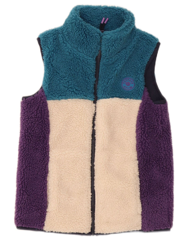 Velo gordo Gilet das meninas da cara 9-10 anos de poliéster colorido de Colourblock