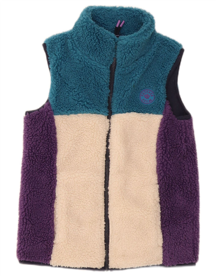 Velo gordo Gilet das meninas da cara 9-10 anos de poliéster colorido de Colourblock