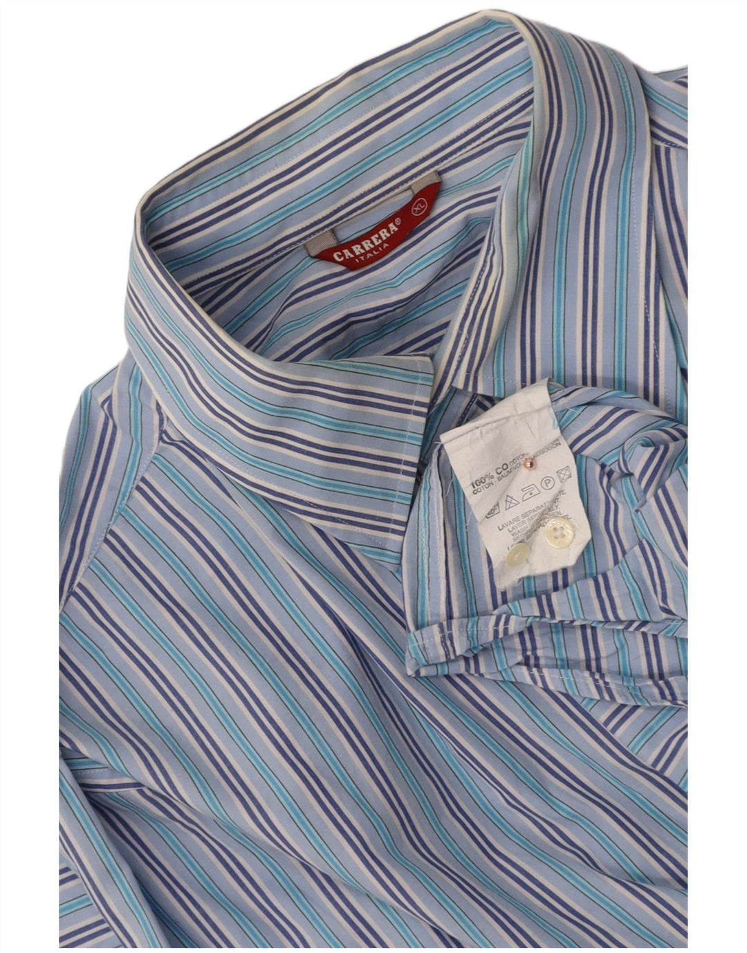 Camisa masculina CARRERA XL algodão listrado azul
