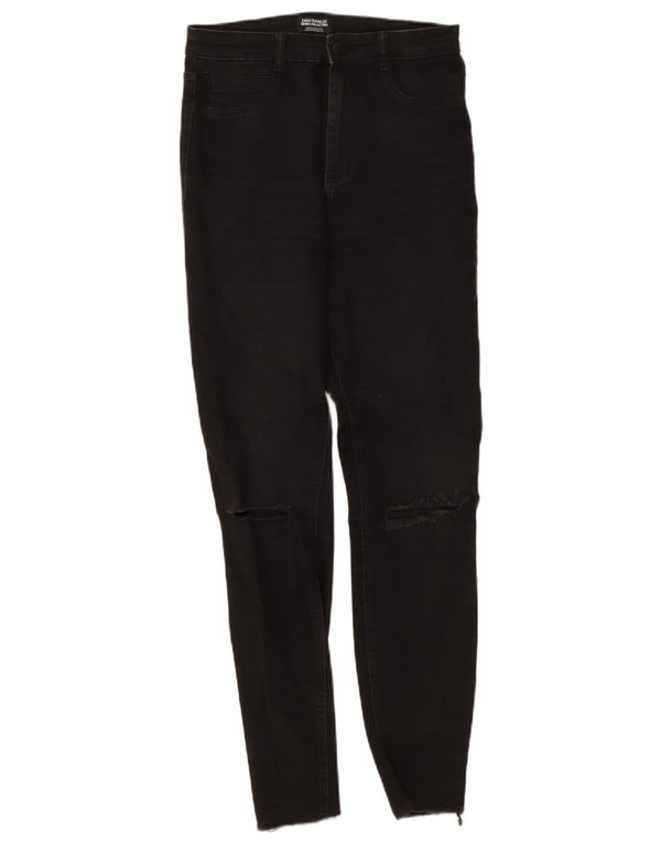 Calça jeans skinny feminina Zara Trafaluc desgastada UE 40 médio W30 L27 preto