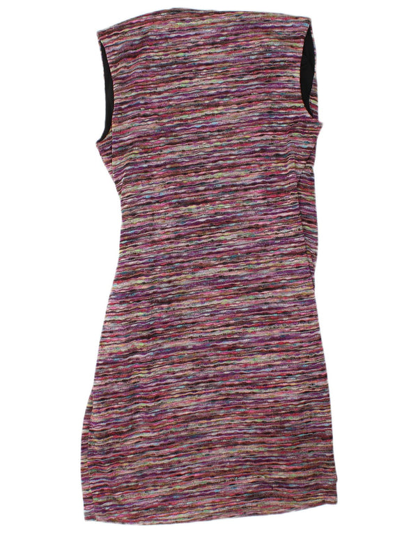 Vestido feminino Esprit sem mangas com bainha UK 12 médio listrado multicolorido