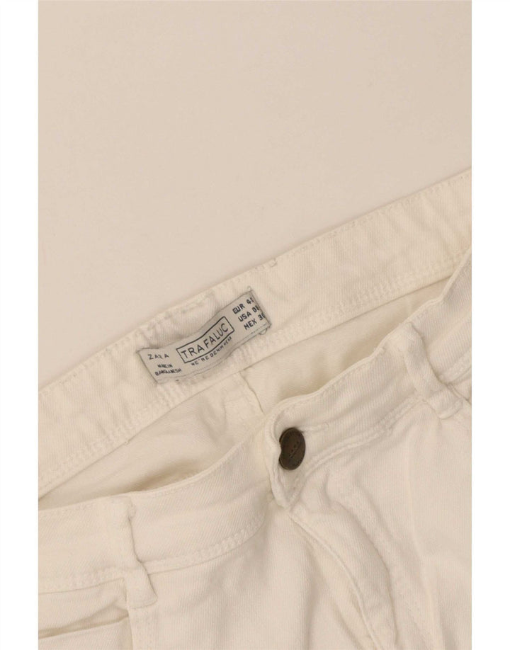 Zara Mulher Trafaluc Slim Jeans EU 40 Médio W30 L30 Branco