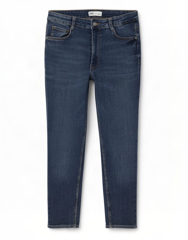 Zara Womens Crop Skinny Jeans EU 40 Médio W30 L24 Azul Algodão