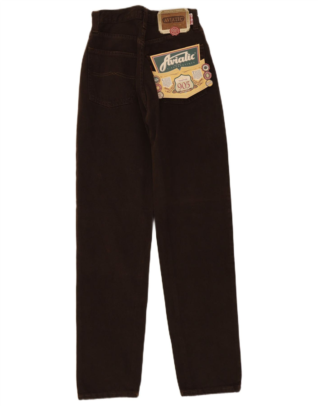 AVIATIC Jeans feminino de cintura alta W26 L31 marrom