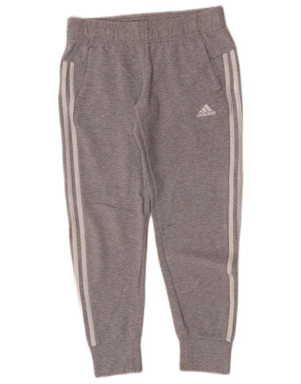 Adidas meninos calças de treino joggers 12-13 anos cinza manchado algodão